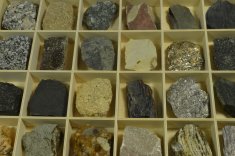Minerál SADA HORNIN V DŘEVĚNÉ KAZETĚ 24 ks + ATLAS HORNIN